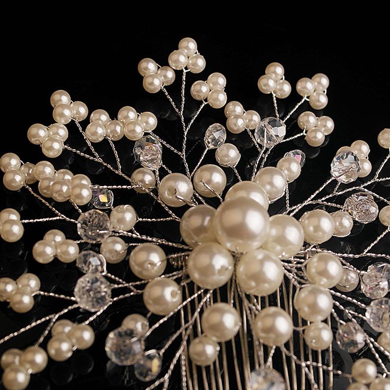 Hair Comb Flower Pearl Wedding Headdress Korean Headband Headdress Headdress Hair Comb Hair Band Bridal Ornament