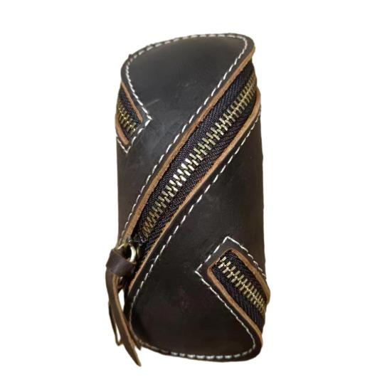 Retro Key Pouch Faux Leather Key Bag Mini Wallet Zipper Closure Belt Key Pouch for Home Bicycle Car Keys Men Women