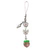 Cute Peach Phone Charm Stylish Keychain Pendant Bowknot Flower Beaded Keyring Personalized Accessory for Women and Girls