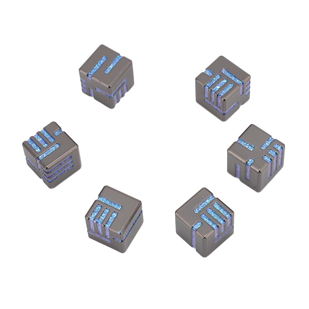 Набор из 6 металлических игральных костей из цельного цинкового сплава для ролевых игр с ящиком для хранения