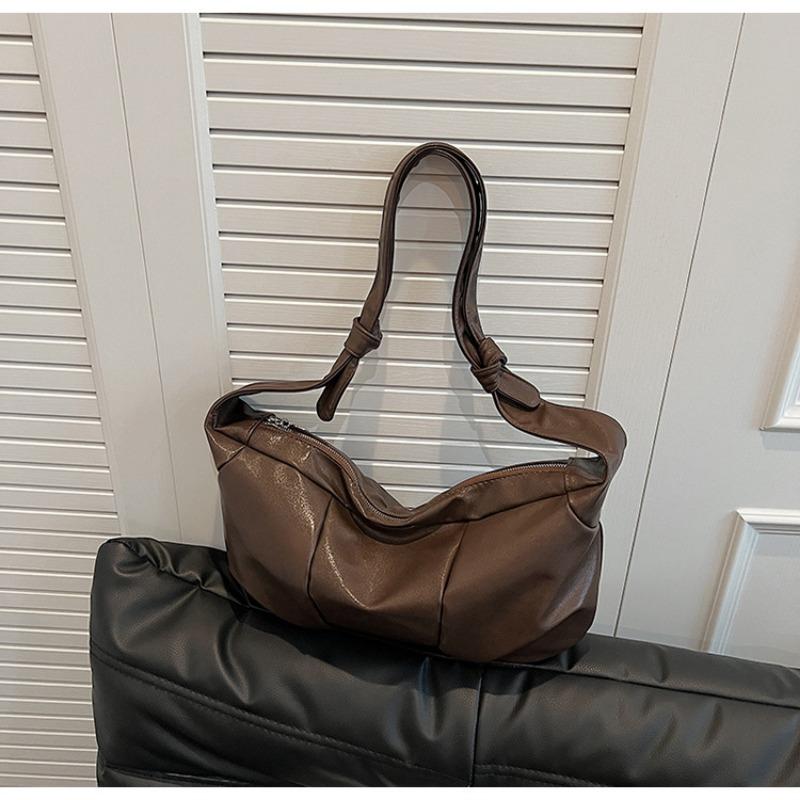 

Новая модная женская повседневная универсальная простая женская сумка через плечо, нишевый дизайн, ленивый стиль, мягкая кожаная сумка-мессенджер кофейный
