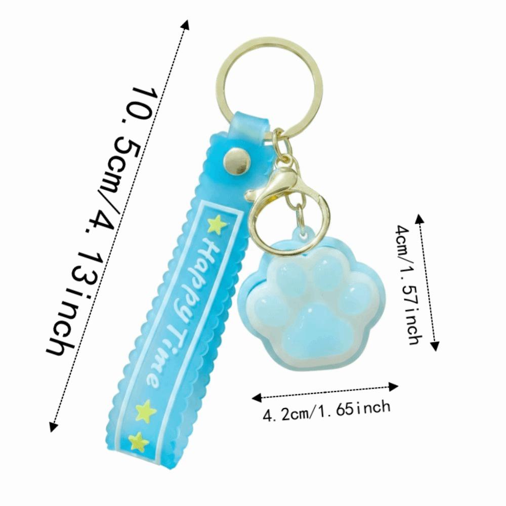 LED Flashing Cat Paw Key Chain Glowing Fidget Toy Key Ring Squeeze Toy  Schoolbag Charm