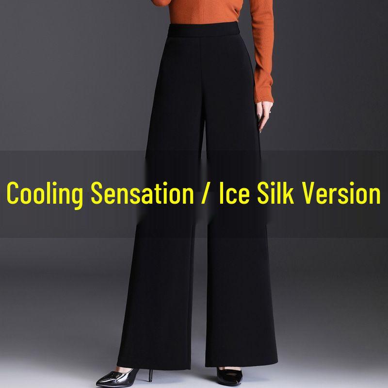 High-Waisted Wide-Leg Women's Pants - All Season Drape, Loose, Slimming, Plus Size, Casual, Straight-Leg, Dance.