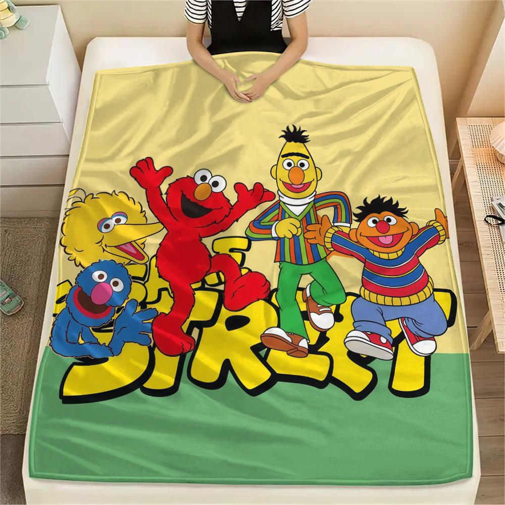 Sesame Street Flannel Blanket, High quality Comfortable for All Seasons, Home Decor, Warmth and Comfort