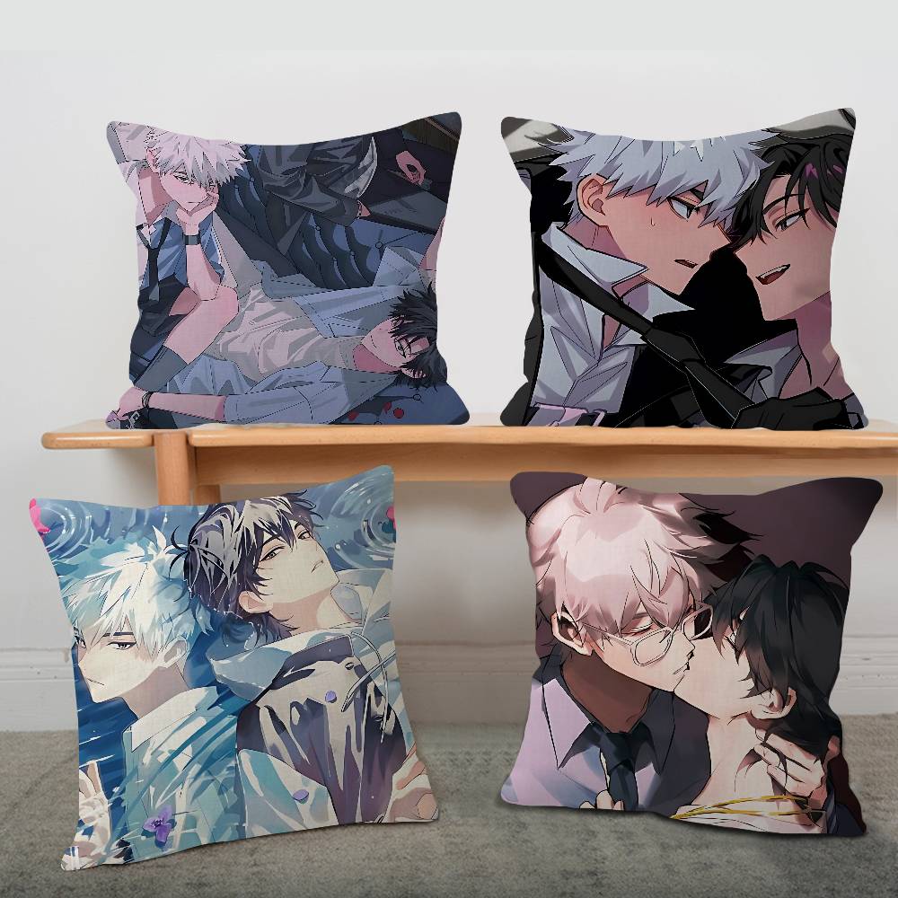Link C-Click Anime Pillow Covers Cartoon Sofa Decorative Home Double-sided Printing Short Plush Cute Cushion Cover