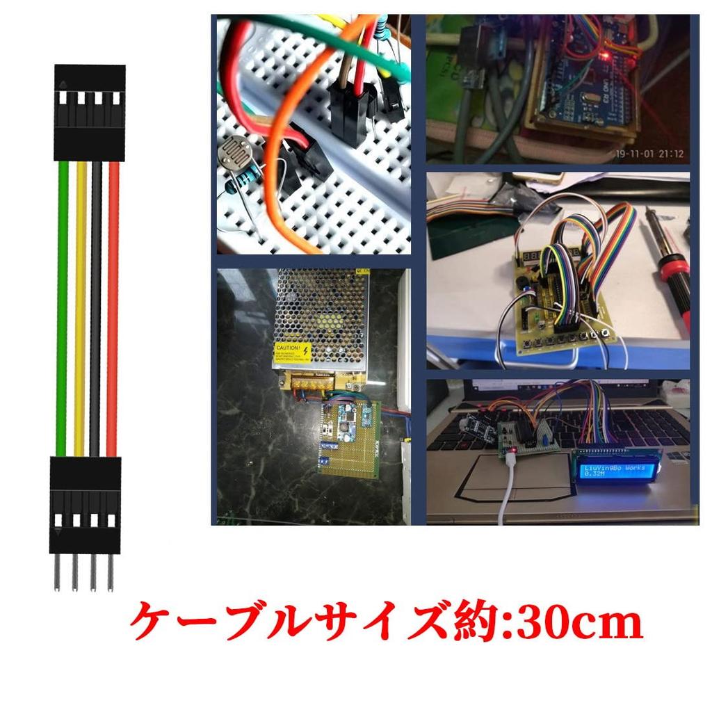 CEAoki Jumper Wires to DuPont Cable 30cm Male to Female Jumper Wires Pin Pitch Breadboard Jumper Wires 30cm Male to 4-Pin [10pcs] 4-Pin 2.54mm 4-Pin