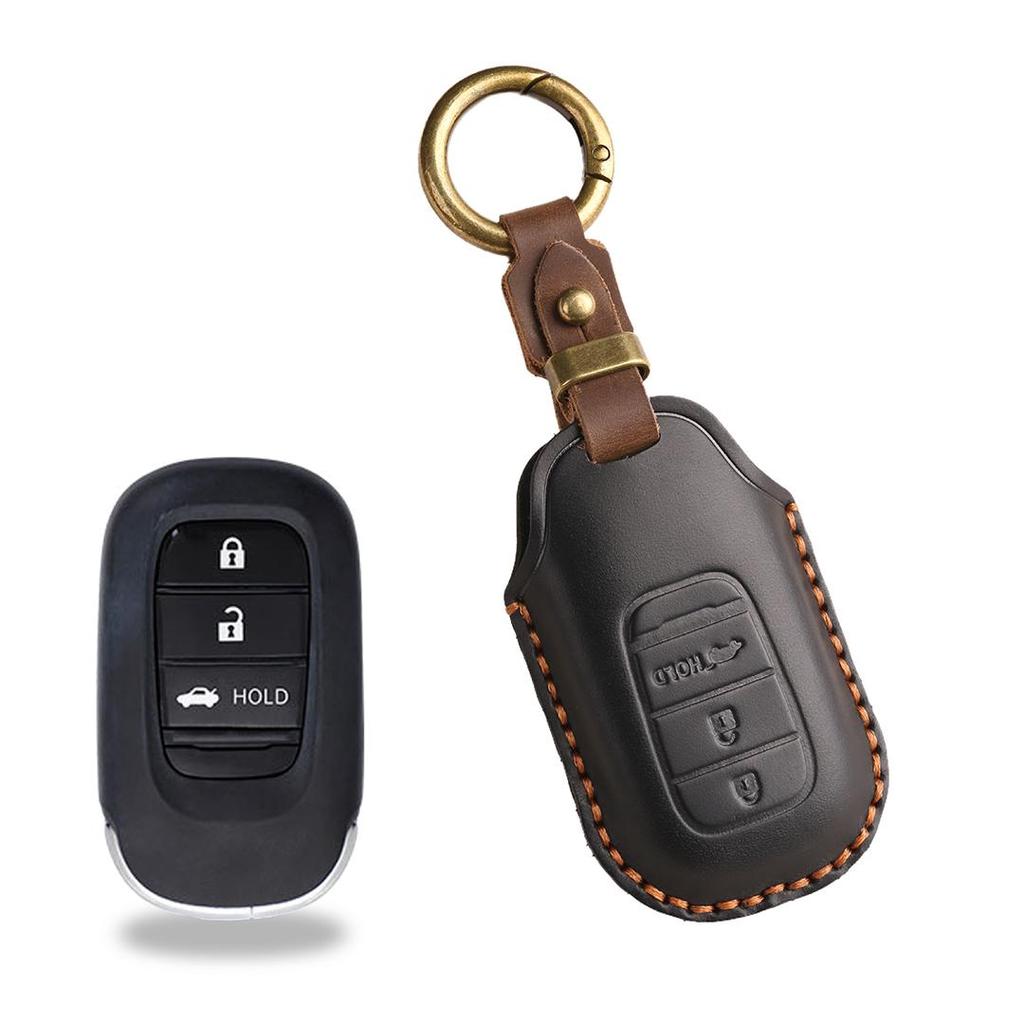 [Honda]Car Key Cover Handmade cowhide Suitable for New Style Civic CRV Haoying Binzhi