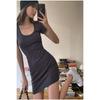 European and American light and familiar style square collar pure desire Spice Girl slim dress women's autumn sexy arm tight waist short skirt