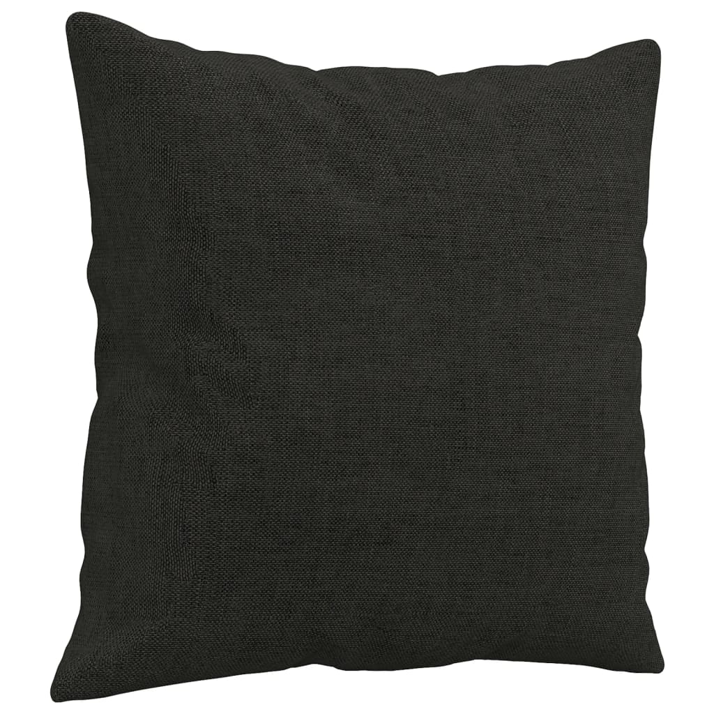 2 Piece Sofa Set with Cushions Black Fabric