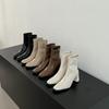 2025 Autumn and Winter New Fashion Versatile Retro Square Head Thick Heel High Heel Boots Women's Singles Chelsea Thin Boots