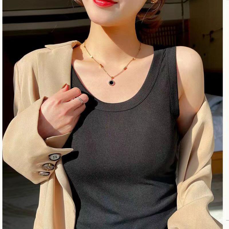 One Piece Bra Sexy Sleeveless Vest Women's Outerwear Underwear Summer Spicy Girls Pure Desire Short and Unique Round Neck Top