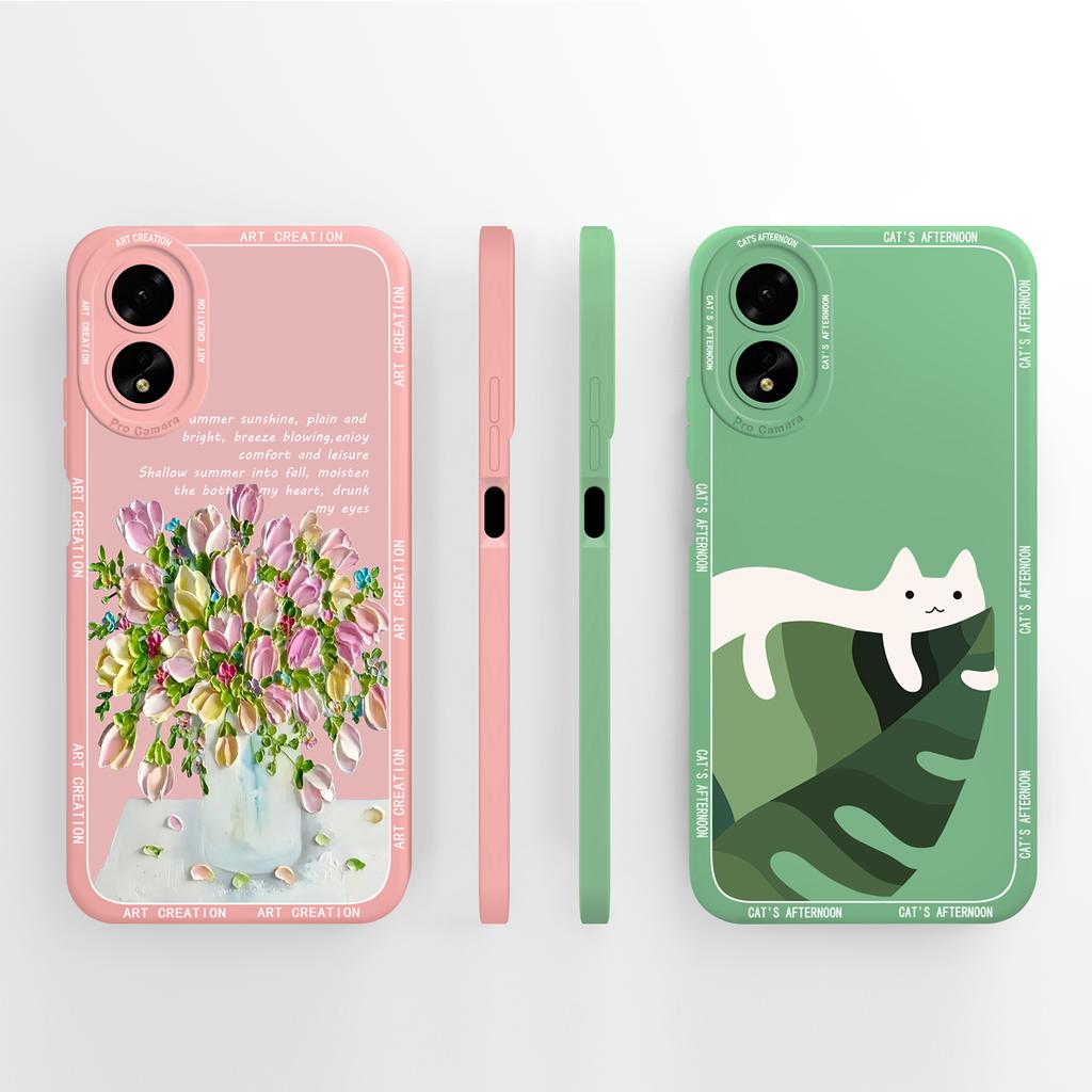 For Oppo A38 Case Oppo A18 Cover Cute Panda Soft Liquid Silicone Back Covers For Oppo A 38 4G Full Protection Phone Housing Capa