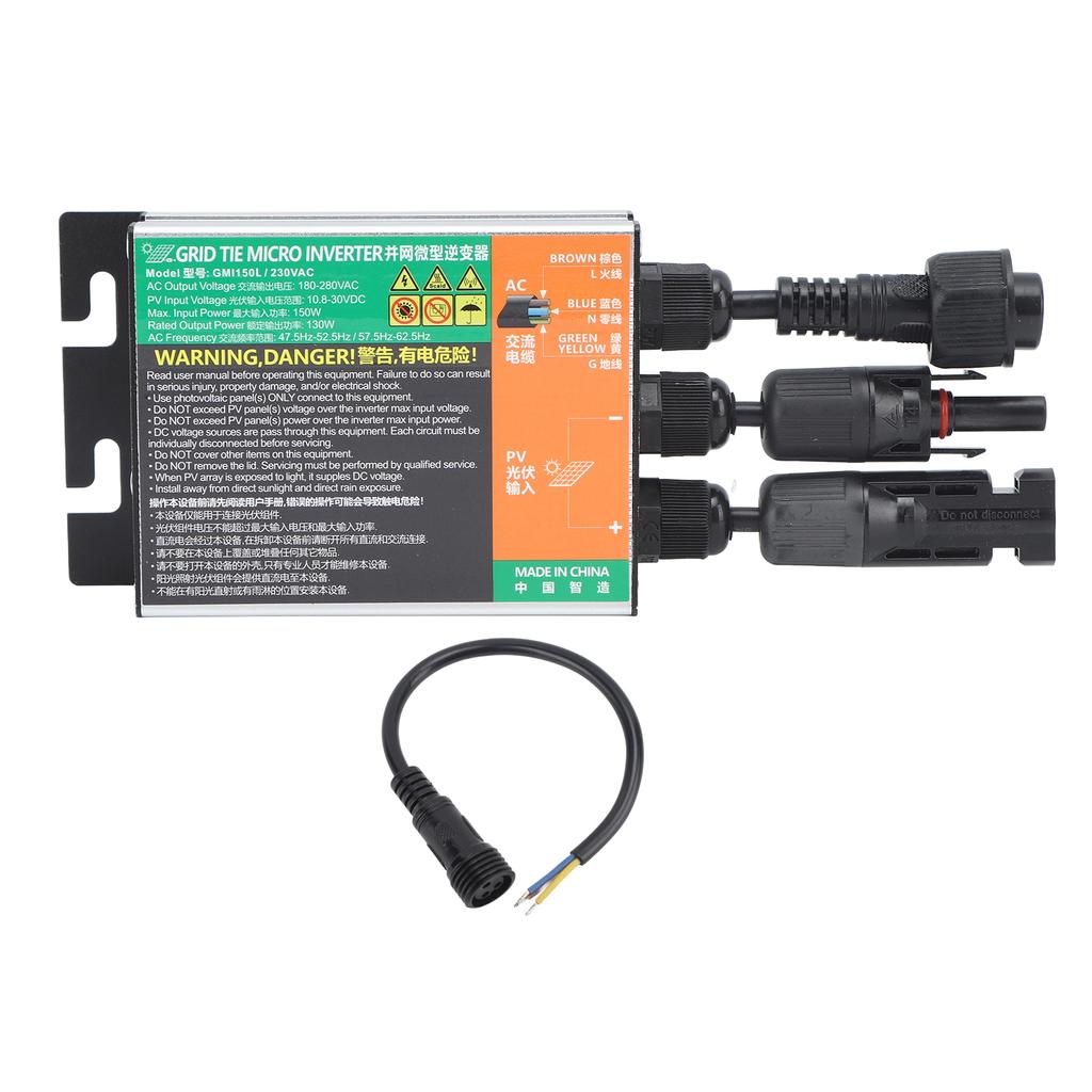 150W Micro Inverter Waterproof Aluminum Alloy Solar Grid Tie Sine Wave Microinverter for Household