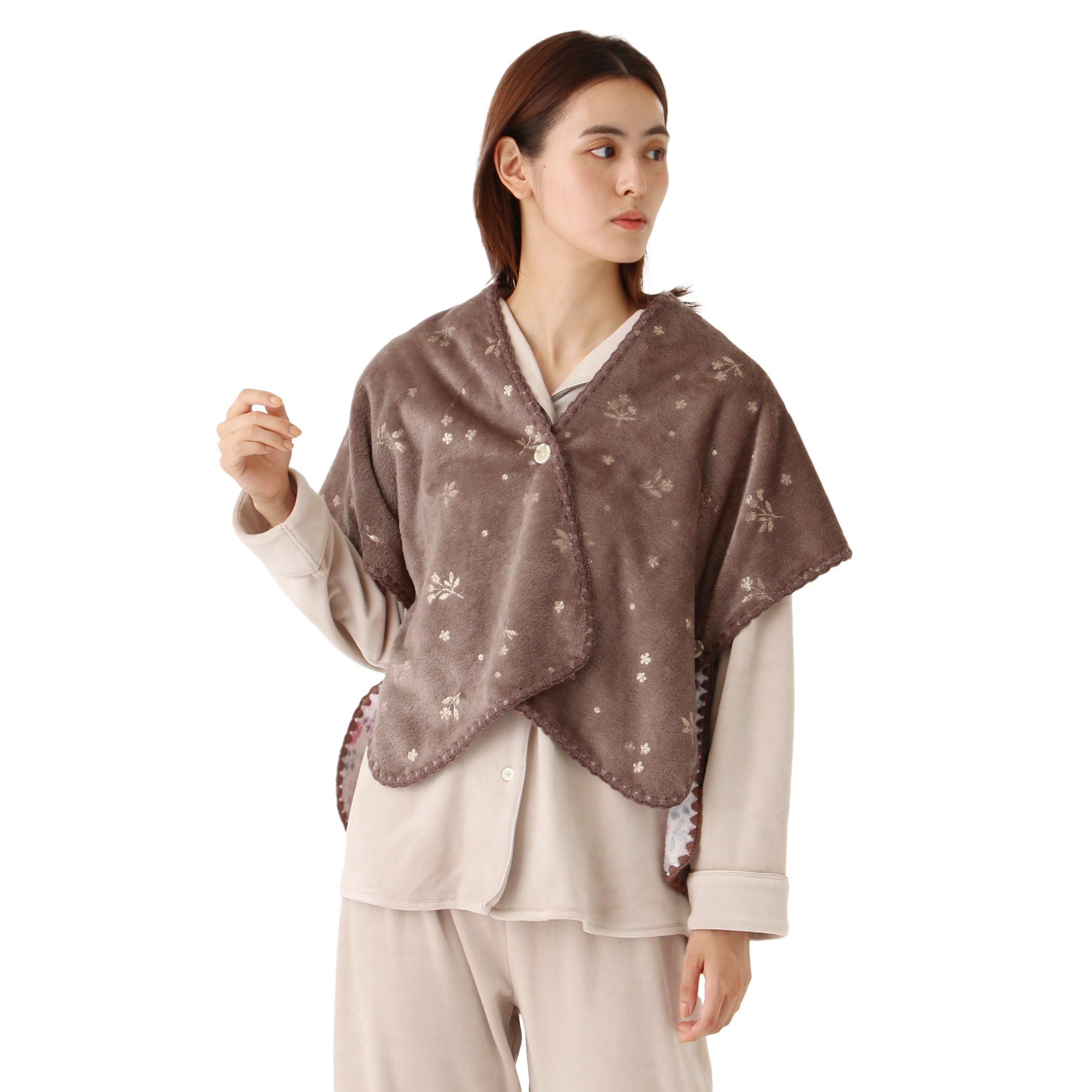 

Tea AfternoonTea LIVING Wear Tops JG02 Foil Flower Cape Brown [Afternoon Living] Пижама/комната коричневый