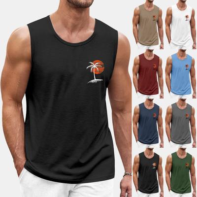 Herren-Tanktop für den Sommer, Surfen und Strand, große Größe, lässig, atmungsaktiv, ärmellos, lockerer Druck, Tanktop für Männer