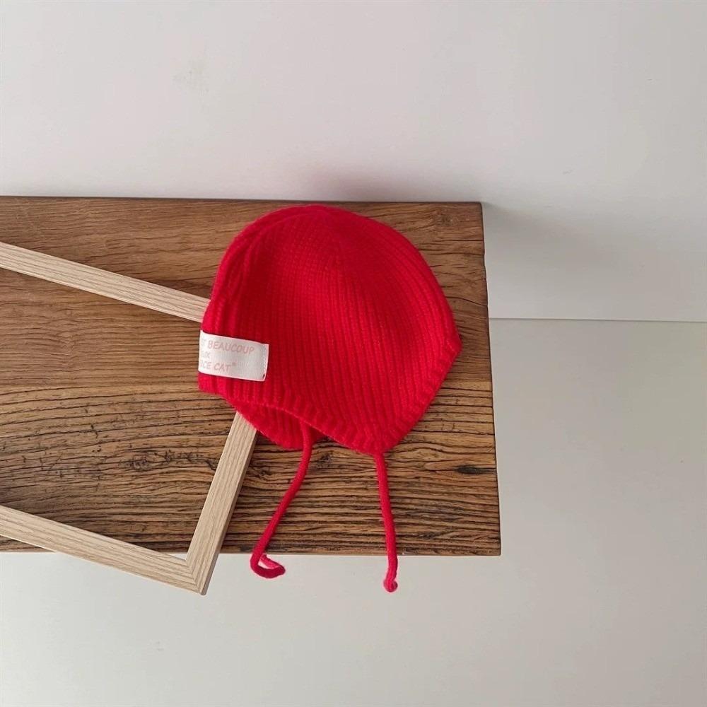 

Warm Pullover Cap Knitted Knitted Cap New Ear Protection Hat Kids червоний