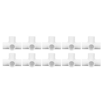 10 Pezzi Gomito a 4 Vie in PVC Connettore Tubo 25mm Set di Raccordi Bianco per Collegamento Mobili