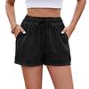Women's Casual Shorts Solid Color Drawstring Pocket Shorts Spring Summer New
