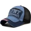 Washed Men Mesh Baseball Cap Hole Fitted Caps Snapback Hats for Women Gorras Casquette Embroidery Letter Retro Hat Breathable