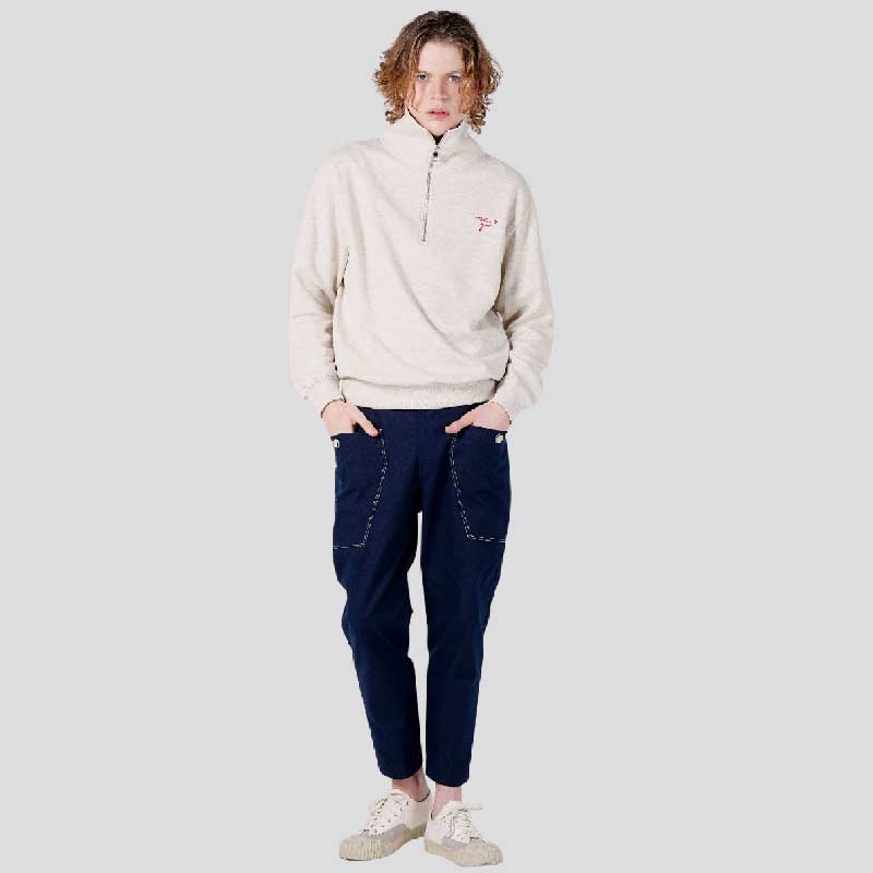 CUSTOMUS Men'S Logo Embroidered Half-Zip Sweatshirt Cxs25Fkkt918 Bei