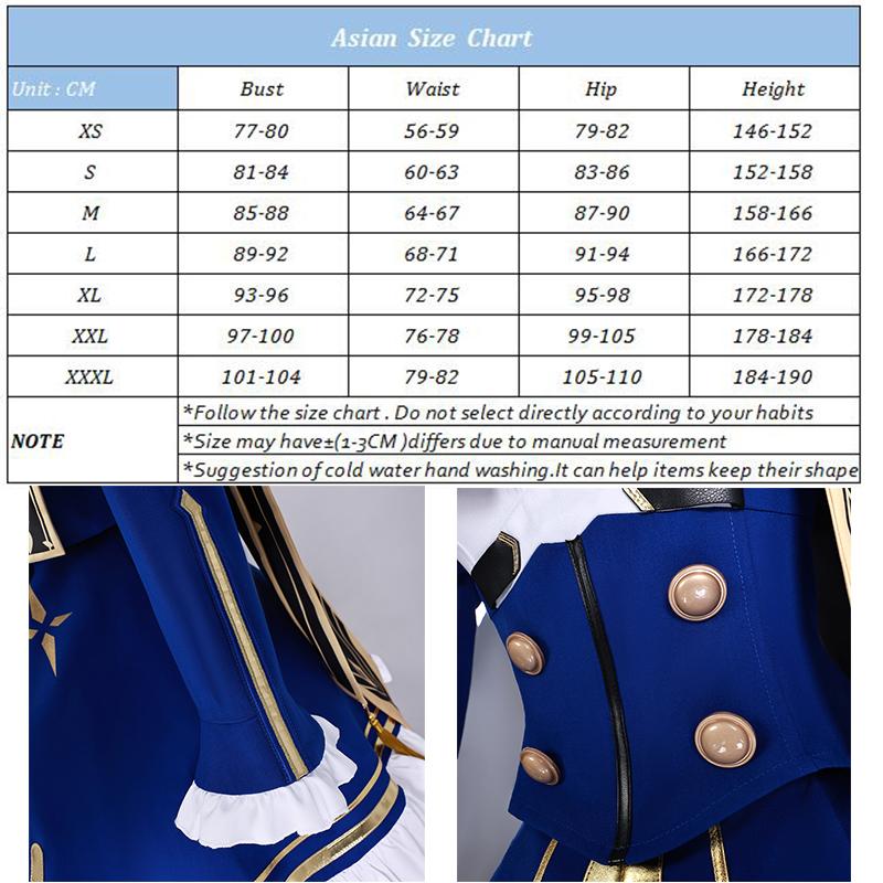 Game Fgo Linkage Honkai Star Rail Saber Cosplay Costume Blue White Women Dress Halloween Carnival Party Suit