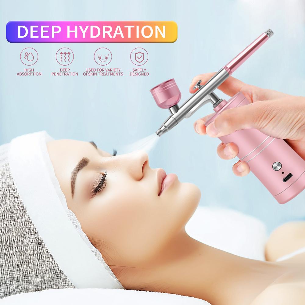 Portable Rechargeable Wireless Airbrush With Compressor Single Action Spray Gun For Face Beauty Nail Art Tattoo Craft Cake Paint