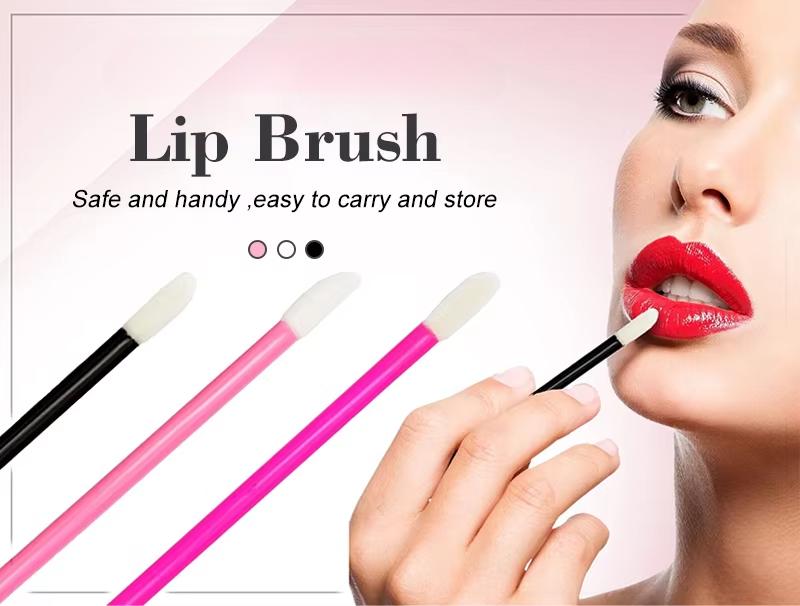 Manufacturer Supplier Cotton Cleaning Lip Brush Disposable Portable Crystal Color Fashion Professional Lip Applicator