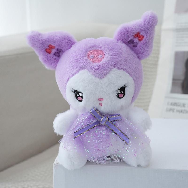 

Adorable Cartoon Kuromi Plush Toy Keychain Fashionable Car Accessories Unique Couple Charms StyleA