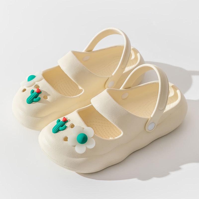 Modne Urocze DIY Letnie Kapcie Damskie Modne Drewniaki Miękkie EVA Lekkie Buty Ogrodowe Dziewczęce Domowe Uliczne Klapki Sandały na Platformie