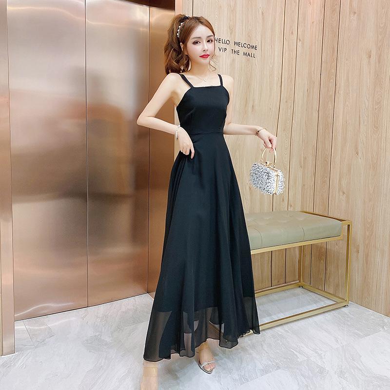 Women's 2025 Summer Chiffon Spaghetti Strap Dress - Stylish Goddess Mesh Two-Piece Skirt Set