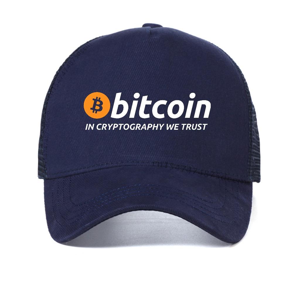 Bitcoin In Cryptography We Trust Caps A For Man Cryptocurrency Baseball Cap Men Adjustable Mesh Trucker Hat Casquette
