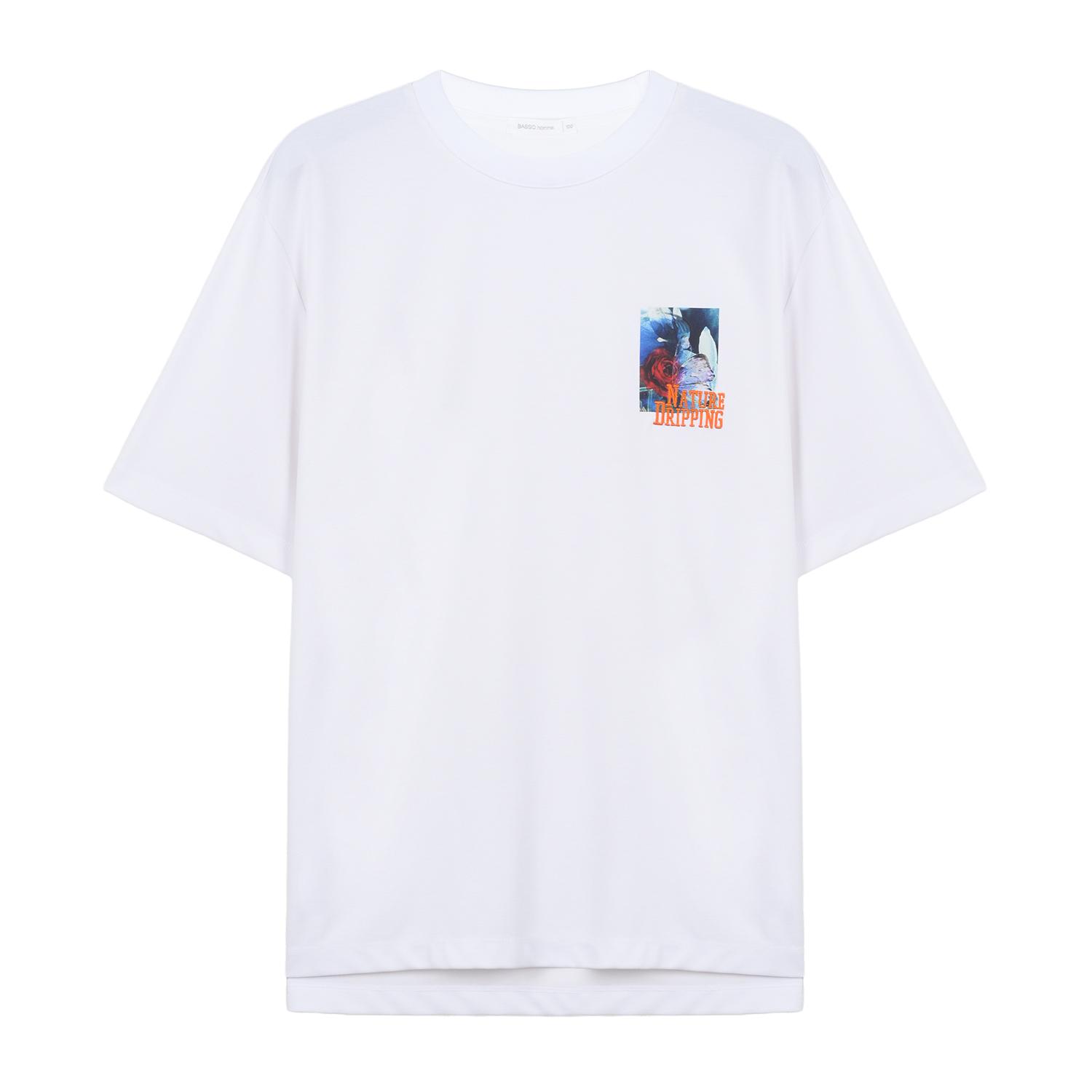 Basso Homme Dripping Flower Short Sleeve Round (Wsy2Kr57A) Wh/95