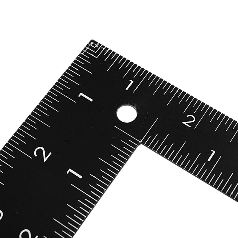 A84E-2X Teacher 0-30Cm 0-20Cm Measuring Range L Shaped Design Square Ruler Black