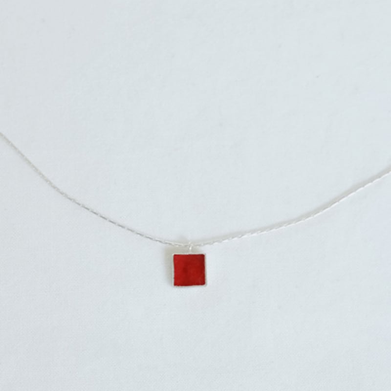 Pinaf Square Necklace _ Black & Red