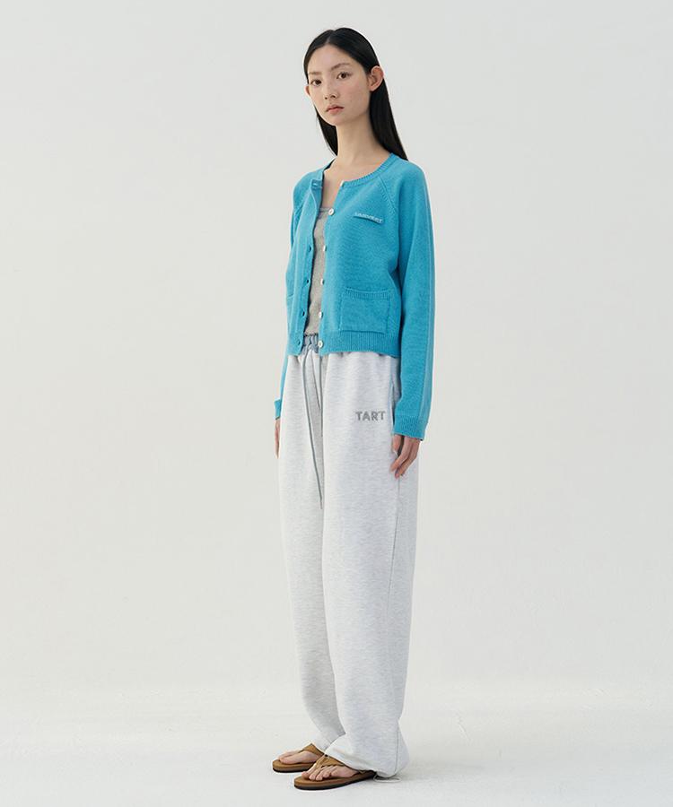 TARVERT Summit Round Knit Cardigan - Aqua Blue