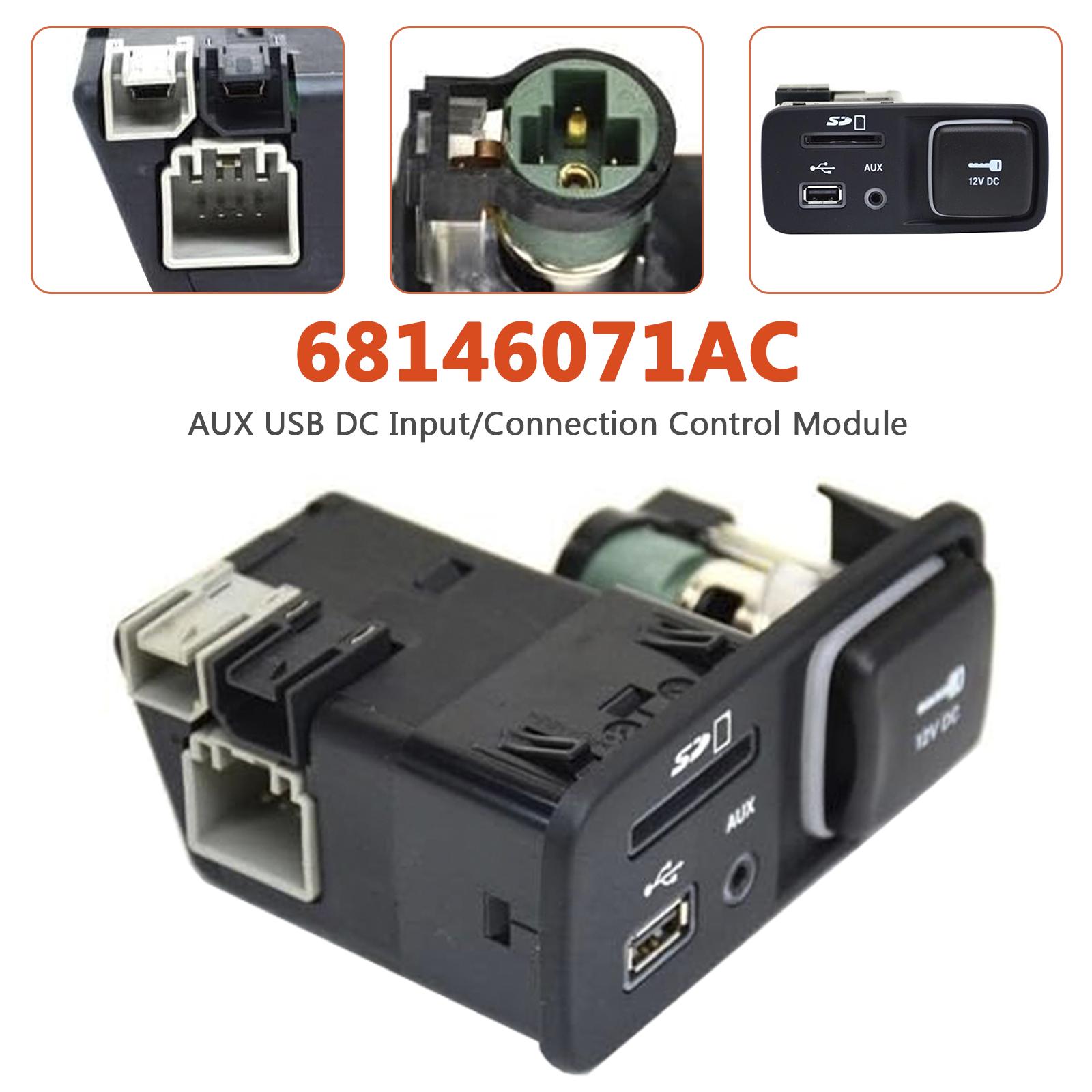 

AUX USB DC Input/Connection Control Module for Jeep Cherokee 2014-18 68146071AC