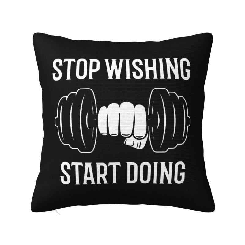 Bodybuilding Gym Throw Pillow Case cm Sofa Fitness Muscle Cushion Cover Soft Polyester Pillowcase Doublesided Printing