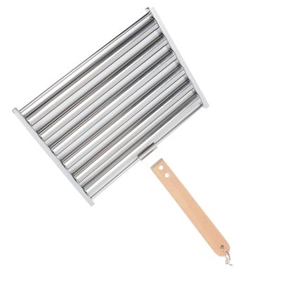 Detachable Stainless Steel Hot Dog Sau Roller Rack Stmer With Extra Wood Handle 4 Skewers 6 Stick Design BBQ Tools