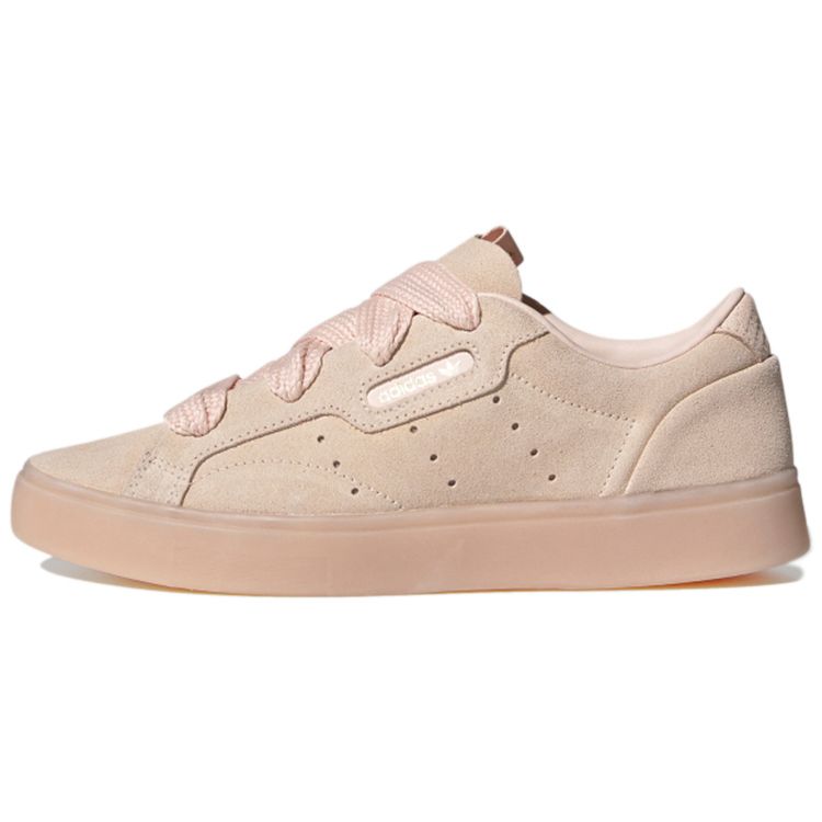 Adidas Originals Sleek Fat Laces Non-Slip Durable Low-Top Skate Shoes Women Sneakers Pink FZ0030