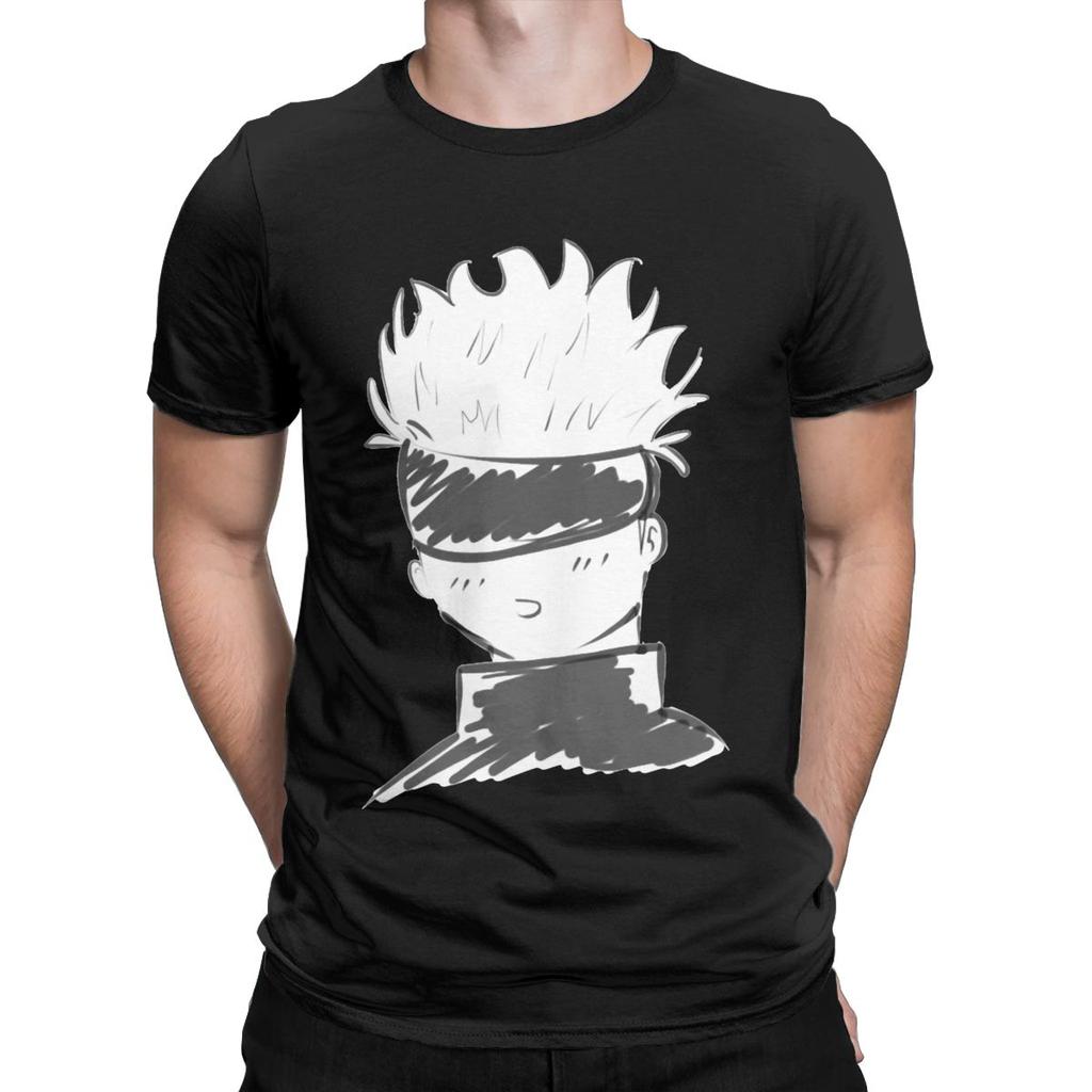 Funny Gojo Satoru T-Shirts for Men Round Neck 100% Cotton T Shirts JJK Anime Short Sleeve Tee Shirt 5XL Tops