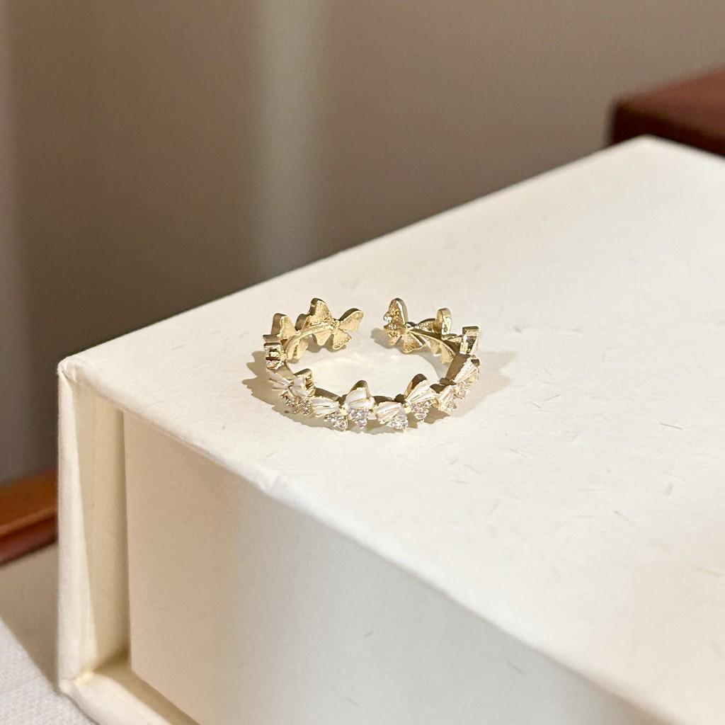 Unique Colorful Enamel Butterfly Knot Ring For Women Trendy Luxury Jewelry