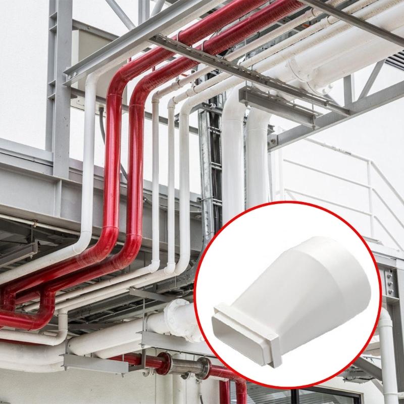 Ventilation Duct Converter Dryer Vents Hose Adapters Flat Plastic Ducting Adaptors To Round Converter Vents Accessory