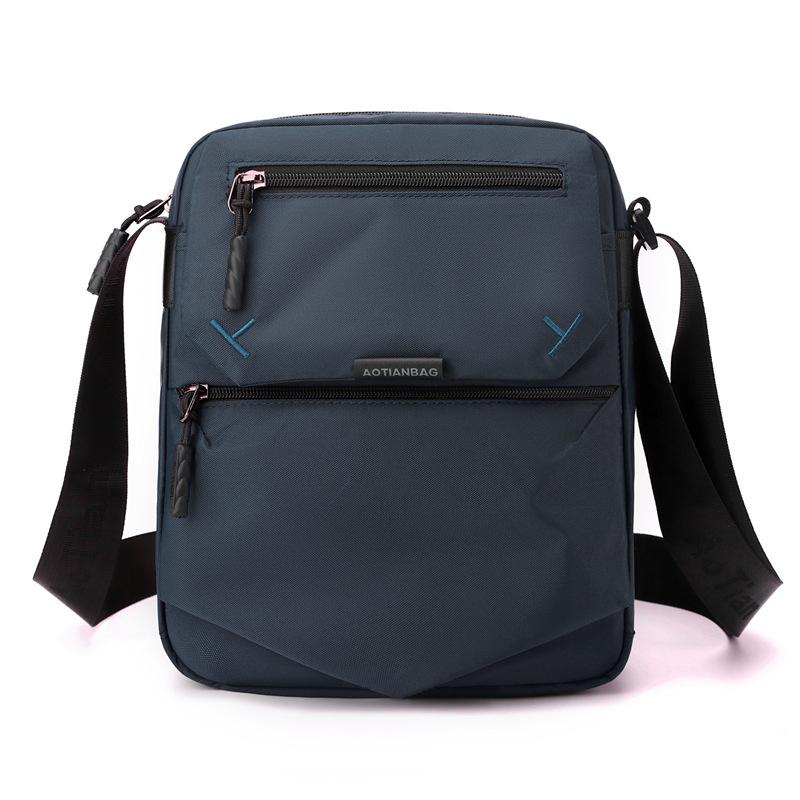 

Мужская большая вместительная многосекционная сумка из ткани Оксфорд, на плечо, кроссбоди темно-синий