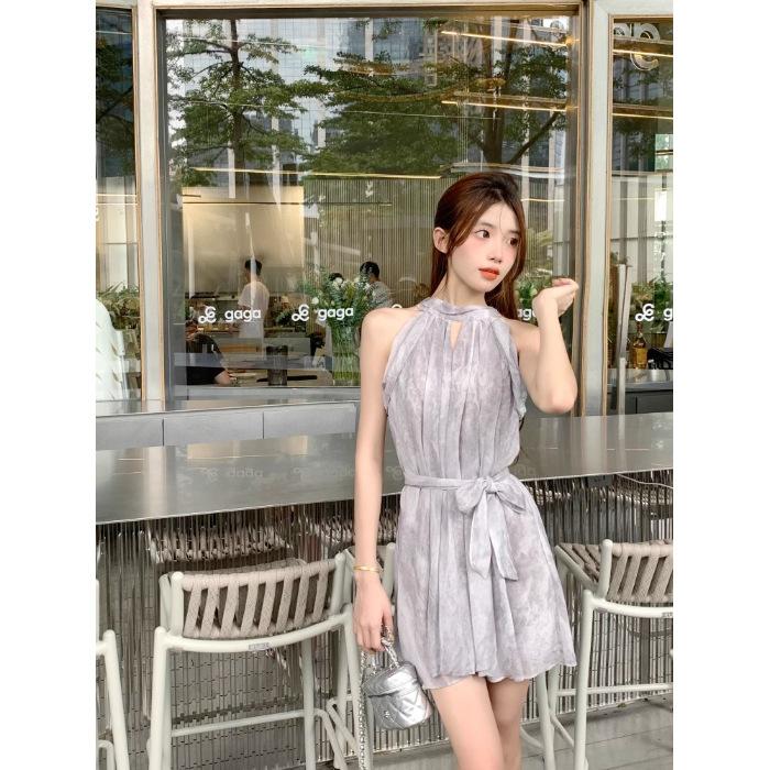 New Chinese style national style neck sling dress women s new summer small niche design short skirt S