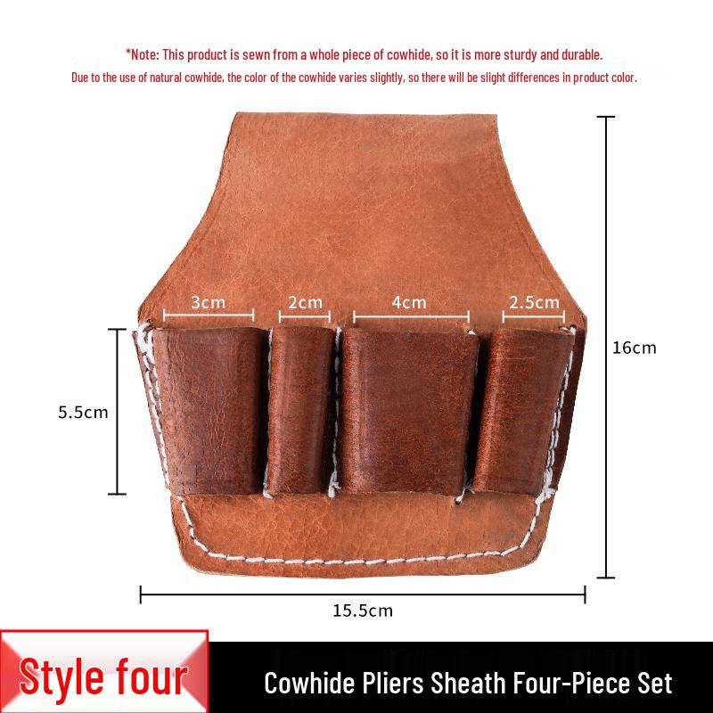 Herren Multifunktionaler Werkzeuggürtel aus Rindsleder mit Zangenfach und 5 Fächern