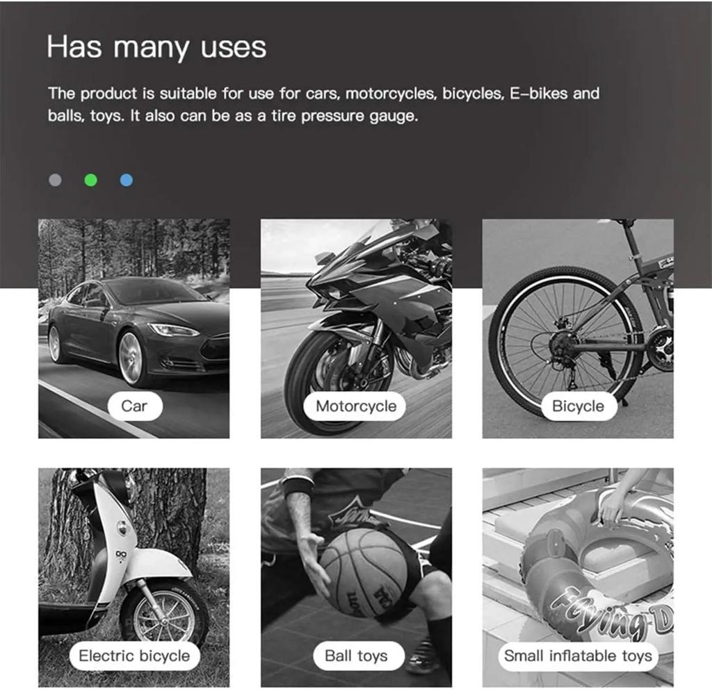 120W Car Air Pump Inflatable Pump Wireless Rechargeable Air Compressor LCD Digital Wired/Wireless Car Tire Inflator Equipment