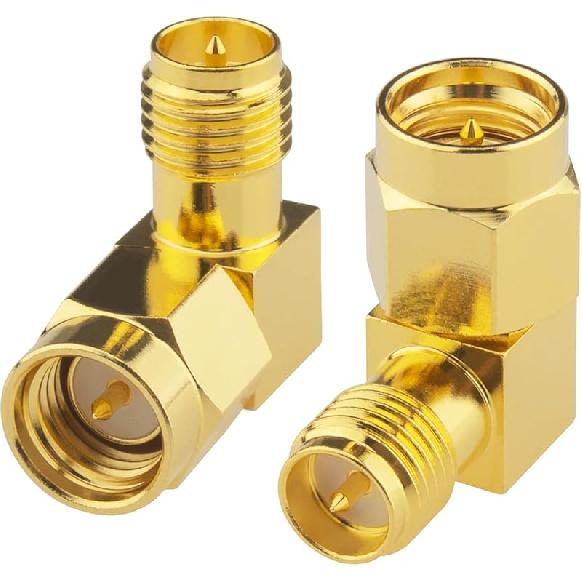 Boobrie 2-Pack Upgraded SMA Female to RP-SMA Female Adapter DC-18GHz VSWR ≤1.15 RF Coaxial Gold-Plated Adadper for FPV Drone Signal Booster