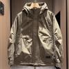 Men's 2025 Japanese Workwear Style Hooded Cotton Jacket: Windproof, Warm, Padded Outerwear