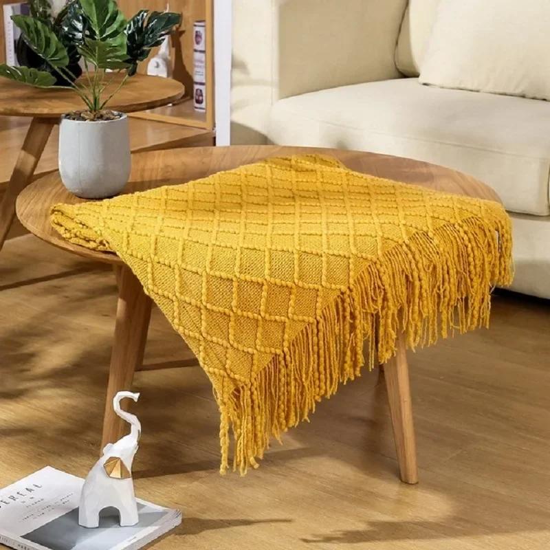 Aesthetic Nordic Plaid Knitted Throw Thread Blankets on the Bed Sofa Throw Travel TV Nap Blankets Soft Towel Bed Plaid Tapestry