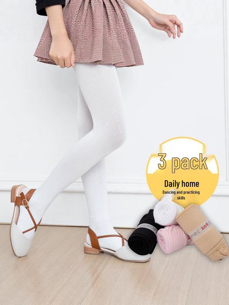 Girls' Plain Summer Dance Tights for Skirts